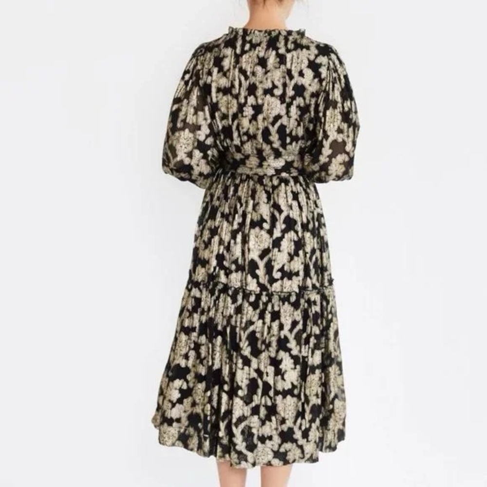 Mille Elegant Black and Gold Floral Dress - Picture 2 of 4